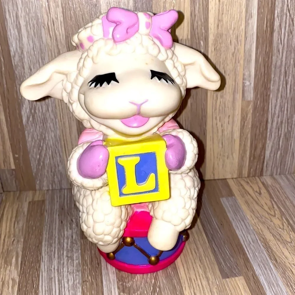 Lamb Chop plastic piggy bank By Happiness Express Vintage Shari Lewis puppet